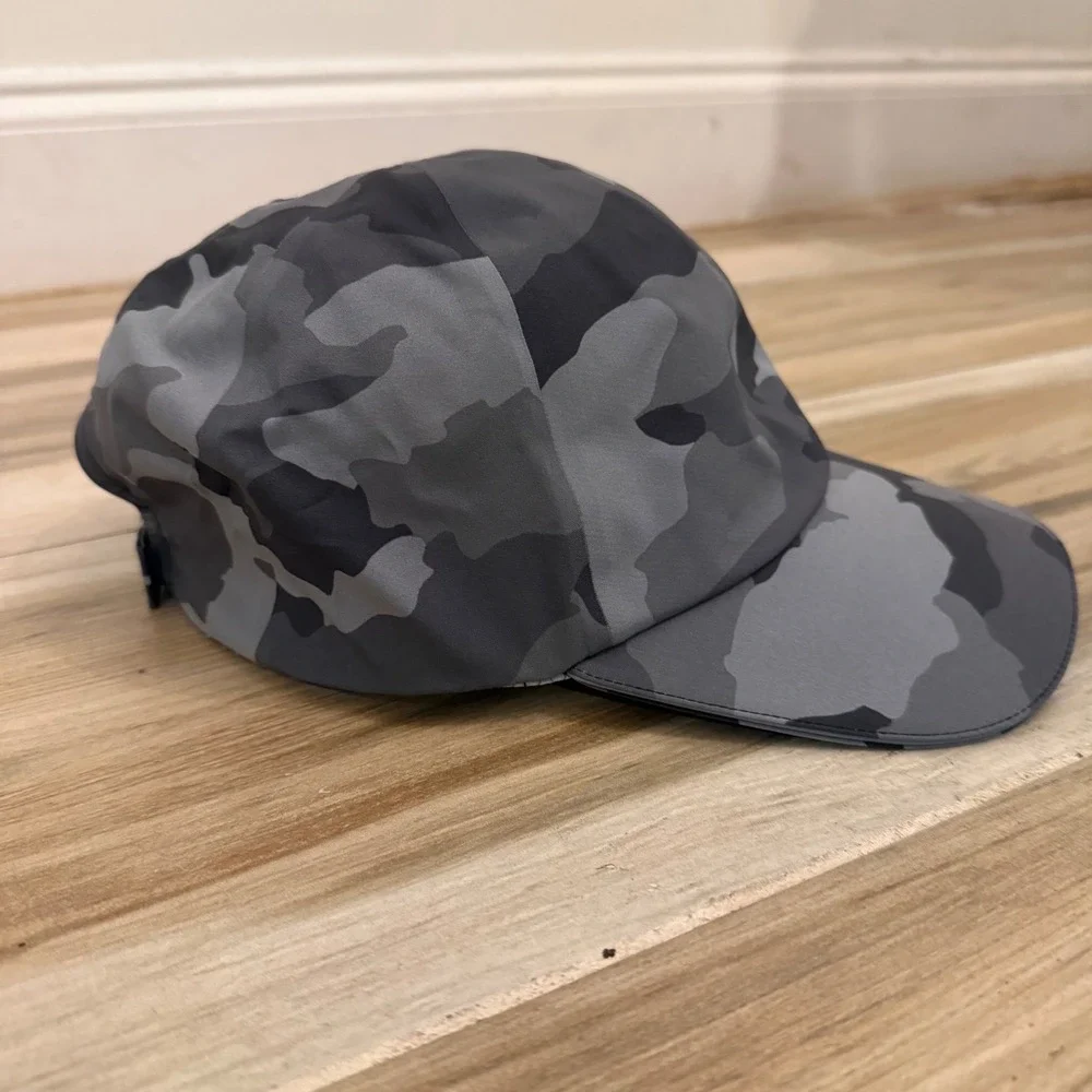Lululemon Fast and Free Run Hat Grey Camo Adjustable Reflective Running Cap OS